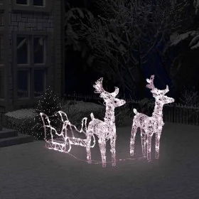 Reno y trineo adorno navideño 160 LEDs acrílico 130 cm by , Christmas lights - Ref: Foro24-328514, Price: 97,56 €, Discount: %