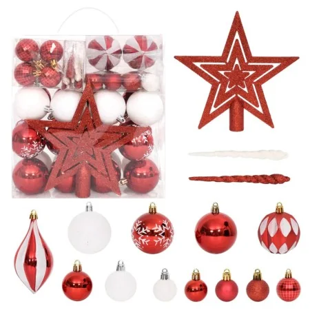 Juego de adornos de navidad de 64 piezas rojo y blanco de , Adornos festivos - Ref: Foro24-330089, Precio: 26,93 €, Descuento: %