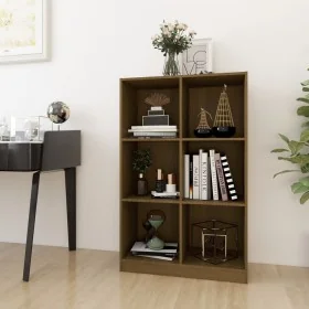 Estantería de madera maciza de pino marrón 70x33x110 cm de , Librerías y estanterías - Ref: Foro24-809957, Precio: 66,34 €, D...