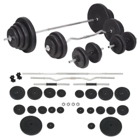 Juego de pesas barra y mancuernas 120 kg de , Peso libre - Ref: Foro24-91406, Precio: 507,52 €, Descuento: %