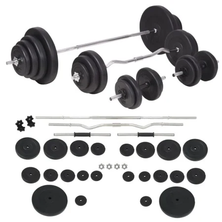 Juego de pesas barra y mancuernas 120 kg de , Peso libre - Ref: Foro24-91406, Precio: 507,52 €, Descuento: %