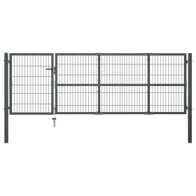 Puerta de valla de jardín con postes acero antracita 350x100 cm von , Gartentore - Ref: Foro24-144399, Preis: 311,22 €, Rabat...