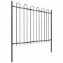 Valla de jardín con puntas de aro acero negro 1,8 m de , Paneles de vallas - Ref: Foro24-144932, Precio: 62,19 €, Descuento: %