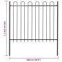 Valla de jardín con puntas de aro acero negro 1,8 m de , Paneles de vallas - Ref: Foro24-144932, Precio: 62,19 €, Descuento: %