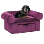 Sofá para perros con cajón felpa borgoña 75x50x38 cm de , Camas para perros - Ref: Foro24-171081, Precio: 110,01 €, Descuento: %