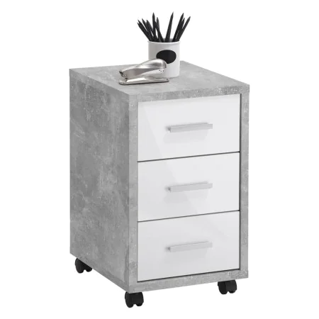 FMD Cajonera móvil color hormigón y blanco brillante by , Filing cabinets - Ref: Foro24-429441, Price: 102,95 €, Discount: %