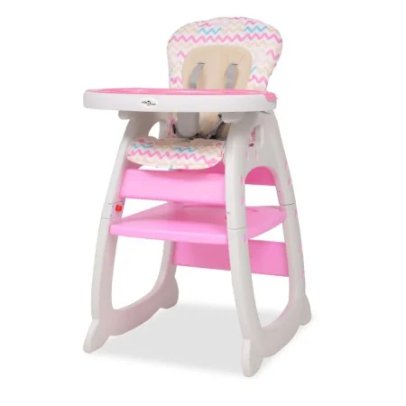 Trona convertible 3 en 1 con mesa rosa de , Sillas y tronas para niños - Ref: Foro24-10143, Precio: 152,92 €, Descuento: %