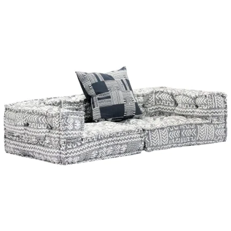 Puf modular de 2 plazas tela gris claro de , Cojines para sillas y sofás - Ref: Foro24-249407, Precio: 180,36 €, Descuento: %