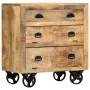 Aparador con ruedas de madera maciza de mango 70x40x75 cm de , Cajoneras - Ref: Foro24-285829, Precio: 214,98 €, Descuento: %