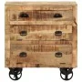 Aparador con ruedas de madera maciza de mango 70x40x75 cm de , Cajoneras - Ref: Foro24-285829, Precio: 214,98 €, Descuento: %