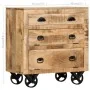 Aparador con ruedas de madera maciza de mango 70x40x75 cm de , Cajoneras - Ref: Foro24-285829, Precio: 214,98 €, Descuento: %