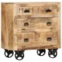 Aparador con ruedas de madera maciza de mango 70x40x75 cm de , Cajoneras - Ref: Foro24-285829, Precio: 214,98 €, Descuento: %