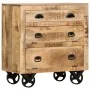 Aparador con ruedas de madera maciza de mango 70x40x75 cm de , Cajoneras - Ref: Foro24-285829, Precio: 214,98 €, Descuento: %