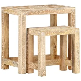 Juego de mesitas auxiliares 2 piezas madera maciza de mango de , Mesas auxiliares - Ref: Foro24-285881, Precio: 122,06 €, Des...