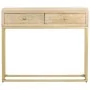 Mesa consola de madera maciza de mango dorado 90x30x75 cm de , Aparadores - Ref: Foro24-286505, Precio: 180,58 €, Descuento: %
