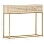 Mesa consola de madera maciza de mango dorado 90x30x75 cm de , Aparadores - Ref: Foro24-286505, Precio: 180,58 €, Descuento: %