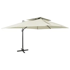 Sombrilla jardín voladiza con cubierta doble arena 400x300 cm de , Sombrillas - Ref: Foro24-312369, Precio: 357,12 €, Descuen...