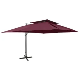 Sombrilla jardín voladiza cubierta doble rojo burdeos 400x300cm de , Sombrillas - Ref: Foro24-312381, Precio: 368,14 €, Descu...