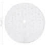 Falda del árbol de Navidad de lujo blanca cuero sintético 150cm de , Cubrepié del árbol de Navidad - Ref: Foro24-330274, Prec...