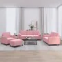 Juego de sofás con cojines 4 piezas terciopelo rosa de , Sofás - Ref: Foro24-3201967, Precio: 786,66 €, Descuento: %