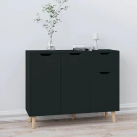 Aparador de madera de ingeniería negro 90x30x72 cm de , Aparadores - Ref: Foro24-326814, Precio: 113,34 €, Descuento: %