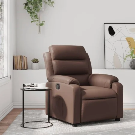 Sillón reclinable de cuero sintético marrón de , Sillones - Ref: Foro24-373488, Precio: 221,49 €, Descuento: %
