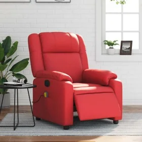 Sillón de masaje reclinable eléctrico de cuero artificial rojo by , Armchairs - Ref: Foro24-3205148, Price: 275,35 €, Discoun...