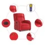 Sillón de masaje reclinable eléctrico de cuero artificial rojo de , Sillones - Ref: Foro24-3205148, Precio: 275,35 €, Descuen...