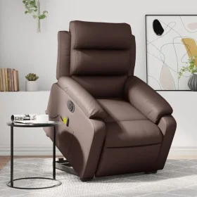 Sillón de masaje elevable eléctrico cuero sintético marrón de , Sillones - Ref: Foro24-3205065, Precio: 357,18 €, Descuento: %