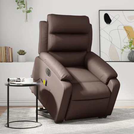 Sillón de masaje elevable eléctrico cuero sintético marrón de , Sillones - Ref: Foro24-3205065, Precio: 357,18 €, Descuento: %