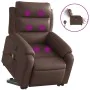 Sillón de masaje elevable eléctrico cuero sintético marrón de , Sillones - Ref: Foro24-3205065, Precio: 357,18 €, Descuento: %