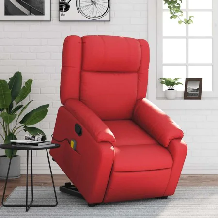 Sillón reclinable de masaje de pie cuero artificial rojo de , Sillones - Ref: Foro24-3205162, Precio: 309,19 €, Descuento: %