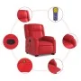 Sillón reclinable de masaje de pie cuero artificial rojo de , Sillones - Ref: Foro24-3205162, Precio: 309,19 €, Descuento: %