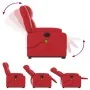 Sillón de majaje elevable eléctrico cuero artificial rojo de , Sillones - Ref: Foro24-3205176, Precio: 360,48 €, Descuento: %