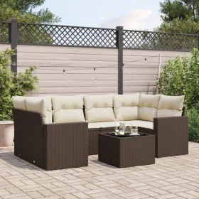 Juego de sofás de jardín 7 piezas con cojines ratán PE marrón by , Modular outdoor sofas - Ref: Foro24-3251060, Price: 488,14...