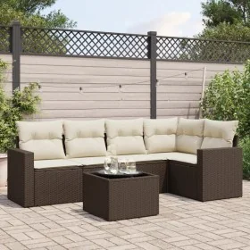 Set sofás de jardín 6 piezas y cojines ratán sintético marrón by , Modular outdoor sofas - Ref: Foro24-3251280, Price: 415,88...