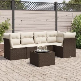 Set sofás de jardín 6 piezas y cojines ratán sintético marrón by , Garden sets - Ref: Foro24-3249452, Price: 411,80 €, Discou...
