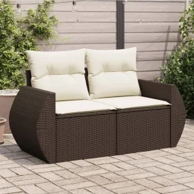 Sofá de jardín con cojines 2 plazas ratán sintético marrón by , Outdoor sofas - Ref: Foro24-366222, Price: 185,25 €, Discount: %