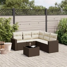 Set sofás de jardín 6 piezas y cojines ratán sintético marrón de , Conjuntos de jardín - Ref: Foro24-3218953, Precio: 403,56 ...