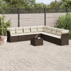 Set de sofás de jardín 10 pzas y cojines ratán sintético marrón de , Conjuntos de jardín - Ref: Foro24-3249632, Precio: 632,4...