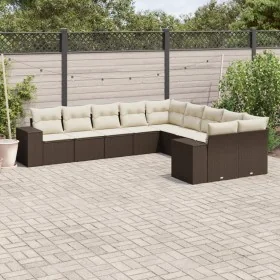 Set de sofás de jardín 10 pzas y cojines ratán sintético marrón de , Conjuntos de jardín - Ref: Foro24-3255450, Precio: 640,8...