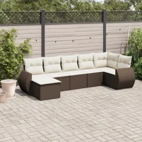 Juego de sofás de jardín 7 piezas con cojines ratán PE marrón by , Modular outdoor sofas - Ref: Foro24-3221682, Price: 472,21...