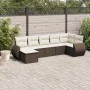 Juego de sofás de jardín 7 piezas con cojines ratán PE marrón by , Modular outdoor sofas - Ref: Foro24-3221682, Price: 472,21...