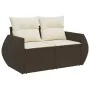 Set de sofás de jardín 9 pzas y cojines ratán sintético marrón by , Modular outdoor sofas - Ref: Foro24-3221772, Price: 588,5...