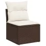 Set de sofás de jardín 9 pzas y cojines ratán sintético marrón by , Modular outdoor sofas - Ref: Foro24-3221772, Price: 588,5...