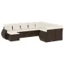 Set de sofás de jardín 10 pzas y cojines ratán sintético marrón von , Modulare Sofas für den Außenbereich - Ref: Foro24-32218...
