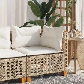 Sillón de esquina de jardín con cojines ratán sintético beige by , Outdoor sofas - Ref: Foro24-365925, Price: 104,82 €, Disco...