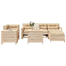 Juego de sofás de jardín 7 piezas madera maciza de pino de , Conjuntos de jardín - Ref: Foro24-3250516, Precio: 462,95 €, Des...