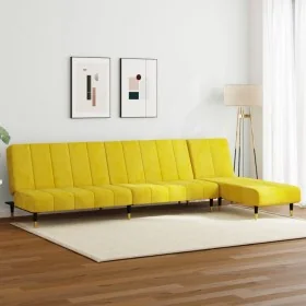 Juego de sofás 2 piezas terciopelo amarillo de , Sofás - Ref: Foro24-3216299, Precio: 412,83 €, Descuento: %