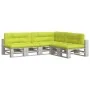 Cojines para palés 7 piezas tela verde brillante de , Cojines para sillas y sofás - Ref: Foro24-3217152, Precio: 213,19 €, De...